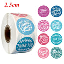 2.5cm 500pcs Stickers Roll Gift Scrapbooking Sealing Stickers Thank You Letter Design Birthday Wedding Present Decoration Labels