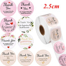2.5cm 500pcs Stickers Roll Gift Scrapbooking Sealing Stickers Thank You Letter Design Birthday Wedding Present Decoration Labels