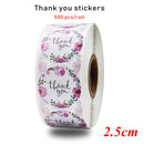 2.5cm 500pcs Stickers Roll Gift Scrapbooking Sealing Stickers Thank You Letter Design Birthday Wedding Present Decoration Labels