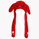 Rabbit Hat Moving Ears Cute Cartoon Toy Hat  Kawaii Funny Hat Birthday Gift Bunny Plush Cap Winter Hat For Kids Adult Girlfriend