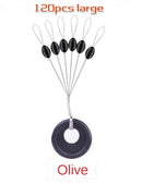 20Group 120pcs Tackle Resistance Space Not To Hurt The Line Vertical silicone Beans Rod Clip/o-shaped Fishing Accessories