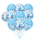 40 Pcs Blue Set Agate Marble Balloons Silver Confetti Balloon Wedding Valentine's Day Baby Shower Birthday Party Decorations