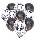 40 Pcs Blue Set Agate Marble Balloons Silver Confetti Balloon Wedding Valentine's Day Baby Shower Birthday Party Decorations