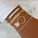 31 Styles Boho Mixed Leaves Letter Map Geometric Crystal Infinity Pentagram Shell Multi-layer Chain Bracelet Women Wholesale