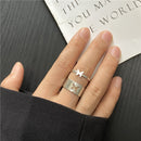 17KM Punk Gold Wide Chain Rings Set For Women Girls Fashion Irregular Finger Thin Rings Gift 2021 Female Jewelry Party