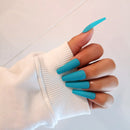 24pcs Professional Fake Nails Long Ballerina Half French Acrylic Nail Tips Press On Nails Full Cover Manicure Beauty Tools