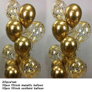 20pcs Chrome Metal Gold Silver Balloon Confetti Set Birthday Party Decorations Adult Kids Helium Globos Air Balls Wedding Decor