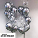 20pcs Chrome Metal Gold Silver Balloon Confetti Set Birthday Party Decorations Adult Kids Helium Globos Air Balls Wedding Decor