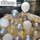 20pcs Chrome Metal Gold Silver Balloon Confetti Set Birthday Party Decorations Adult Kids Helium Globos Air Balls Wedding Decor
