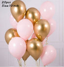 20pcs Chrome Metal Gold Silver Balloon Confetti Set Birthday Party Decorations Adult Kids Helium Globos Air Balls Wedding Decor