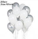 20pcs Chrome Metal Gold Silver Balloon Confetti Set Birthday Party Decorations Adult Kids Helium Globos Air Balls Wedding Decor