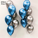 20pcs Chrome Metal Gold Silver Balloon Confetti Set Birthday Party Decorations Adult Kids Helium Globos Air Balls Wedding Decor