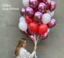 20pcs Chrome Metal Gold Silver Balloon Confetti Set Birthday Party Decorations Adult Kids Helium Globos Air Balls Wedding Decor