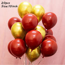 20pcs Chrome Metal Gold Silver Balloon Confetti Set Birthday Party Decorations Adult Kids Helium Globos Air Balls Wedding Decor