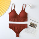 2Pcs Bra Set Women Panties Underwear Set Sexy G-String Seamless Bralette Lingerie Tank Crop Top Dropship 2021 New