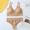 2Pcs Bra Set Women Panties Underwear Set Sexy G-String Seamless Bralette Lingerie Tank Crop Top Dropship 2021 New