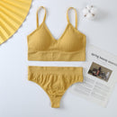 2Pcs Bra Set Women Panties Underwear Set Sexy G-String Seamless Bralette Lingerie Tank Crop Top Dropship 2021 New