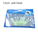 10 Pcs/Bag 8cm/2g Soft Shrimp Worms Fish Lure Silver Silicone Wobblers Fishing Tackle Jigging Maggot Fishing Bait Jig Head Bait