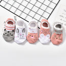 10 Piece=5 Pairs/lot Cute Animal Spring Women Socks Set Korean Style Funny Cat Dog Panda Low Cut Ankle Short Sox Happy Size34-40