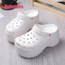 Summer Women Clogs Quick Dry Wedges Platform Garden Shoes Beach Sandals Home Slippers Thick Sole Increased Flip Flops for Women