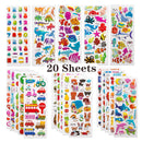 40 Sheets/lot Cartoon Stickers 3D Cartoons Characters Princess Random Puffy Sticker Gifts For Girls Boys Festival Party Stickers