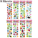 40 Sheets/lot Cartoon Stickers 3D Cartoons Characters Princess Random Puffy Sticker Gifts For Girls Boys Festival Party Stickers