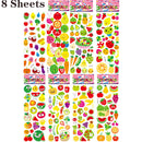 40 Sheets/lot Cartoon Stickers 3D Cartoons Characters Princess Random Puffy Sticker Gifts For Girls Boys Festival Party Stickers
