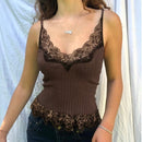 2021 Y2K Crop Tops Women Summer Corset Tank Top For GIrls Sexy E-girl Style Spaghetti Strap with Lace Clothes Basic Stretch Cami