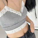 2021 Y2K Crop Tops Women Summer Corset Tank Top For GIrls Sexy E-girl Style Spaghetti Strap with Lace Clothes Basic Stretch Cami