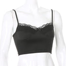 2021 Y2K Crop Tops Women Summer Corset Tank Top For GIrls Sexy E-girl Style Spaghetti Strap with Lace Clothes Basic Stretch Cami