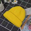 Knitted Hats for Women Skullcap Men Beanie Hat Winter Retro Brimless Baggy Melon Cap Cuff Docker Fisherman Beanies Hats For Men