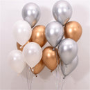 12pcs/lot Pink Latex Balloon Chrome Red Hot Pink Silver Metal Balloon Baby Shower Birthday Party Wedding Decorations Air Globos
