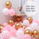 12pcs/lot Pink Latex Balloon Chrome Red Hot Pink Silver Metal Balloon Baby Shower Birthday Party Wedding Decorations Air Globos