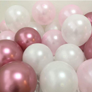 12pcs/lot Pink Latex Balloon Chrome Red Hot Pink Silver Metal Balloon Baby Shower Birthday Party Wedding Decorations Air Globos