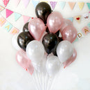 12pcs/lot Pink Latex Balloon Chrome Red Hot Pink Silver Metal Balloon Baby Shower Birthday Party Wedding Decorations Air Globos
