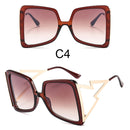 Fashion Oversize Bow Shape Square Sunglasses for Women 2021 New Luxury Brand Big Frame Gradient Sun Glasses Female Summer Shades