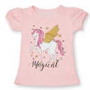 2021 Summer Fashion Unisex Unicorn T-shirt Children Boys Short Sleeves White Tees Baby Kids Cotton Tops For Girls Clothes 3 8Y
