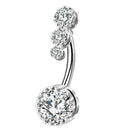 Crystal Belly Piercing Snale Skull Button Rings Bar Barbell Drop Dangle Navel Rings Nombril Ombligo Ring Women Men Body Jewelry
