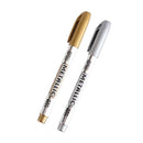 2pcs/lot DIY Metallic Waterproof Permanent Paint Marker Pens Gold And Silver For Drawing Students Supplies Marker Craftwork Pen