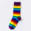 Fashion Socks Cotton Rainbow Stripes Christmas Gift Classic Warm Casual Tide Harajuku Funny Cute Pop Korean Socks For Women