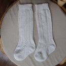 Summer Kids Socks Floral Big Bow Toddlers Girls knee High Long Sock Soft Cotton Hollow Out Baby Socks Mesh Girl Princess Socken