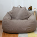 Soft Lazy Sofas Cover Linen Cloth Chair Covers Seat Bean Bag Pouf Puff Couch Tatami Living Room Furniture Cover Without Filler