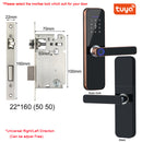 Tuya Wifi Electronic Smart Door Lock With Biometric Fingerprint / Smart Card / Password / Key Unlock/ USB Emergency Charge
