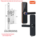 Tuya Wifi Electronic Smart Door Lock With Biometric Fingerprint / Smart Card / Password / Key Unlock/ USB Emergency Charge