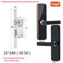 Tuya Wifi Electronic Smart Door Lock With Biometric Fingerprint / Smart Card / Password / Key Unlock/ USB Emergency Charge