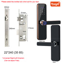 Tuya Wifi Electronic Smart Door Lock With Biometric Fingerprint / Smart Card / Password / Key Unlock/ USB Emergency Charge
