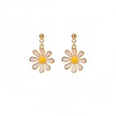1 Pair Korean Daisy Yellow Sun Flower Stud Earrings Girl Drop Jewelry Stud Earrings Summer Trendy Plant Jewelry for Girls