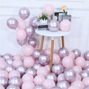 20pcs Pink Silver Confetti balloons Set Chrome metallic ballon Birthday Party Wedding Decoration Wedding Anniversary globals