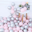 20pcs Pink Silver Confetti balloons Set Chrome metallic ballon Birthday Party Wedding Decoration Wedding Anniversary globals
