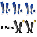 1/2/3/4/5/6/7 Pairs Compression Socks Fit Varicose Veins Football Soccer Stockings 30Mm Men Women Socks For Running Cycling Sock